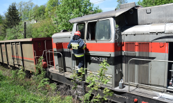 Pożar lokomotywy w Bardzie [foto]