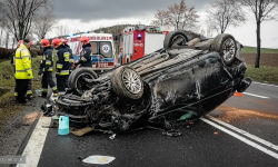 Dachowanie na krajowej ósemce w Ząbkowicach Śląskich [foto]