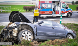 Zderzenie osobówek na krajowej ósemce. Są utrudnienia [foto] [aktualizacja]