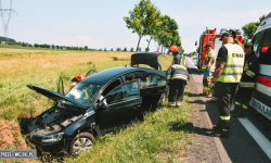 Zderzenie pojazdu dostawczego i osobówki na krajowej ósemce