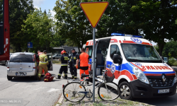 Potrącenie rowerzystki na skrzyżowaniu ulic Wrocławskiej i Strzelińskiej