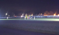Przed północą na stadionie w Kamieńcu Ząbkowickim lądował helikopter LPR [foto]