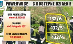 Trzy działki pod budownictwo jednorodzinne w Pawłowicach