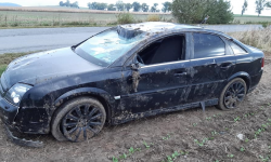 Dachowanie Opla przed Kozińcem [foto]