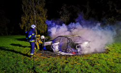 Pożar auta w parku. 38-latek podpalił pojazd i chciał popełnić samobójstwo [foto] [aktualizacja]