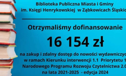 Ponad 16 tys. zł wsparcia dla ząbkowickiej Biblioteki Publicznej na zakup nowości wydawniczych