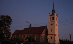 Poświęcenie dachu i wieży kościelnej w Przyłęku