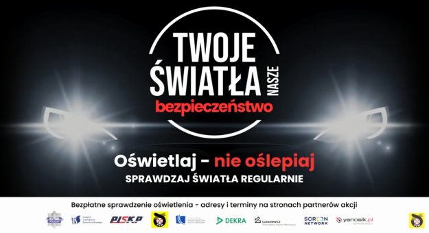 Trwa ogólnopolska akcja „Twoje światła – Nasze bezpieczeństwo”. Dzięki niej możesz sprawdzić ustawienie świateł w swoim pojeździe