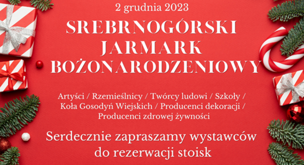 2 grudnia: Srebrnogórski Jarmark Bożonarodzeniowy. Trwają zapisy dla wystawców