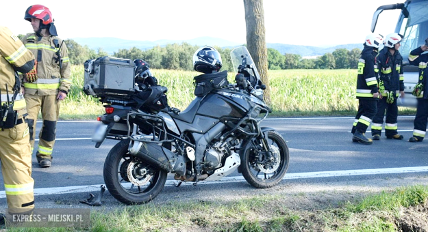 Zderzenie motocyklisty z samochodem osobowym na drodze krajowej nr 8