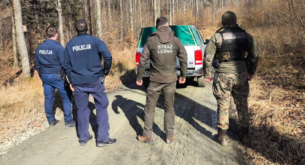 Policjanci i strażnicy leśni w walce z kłusownictwem i nielegalnym zbieraniem poroża