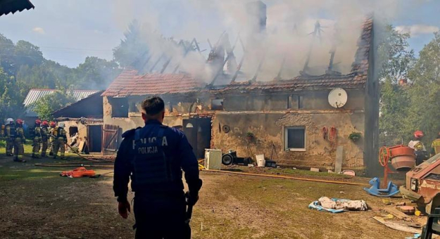 Pożar domu jednorodzinnego w Muszkowicach