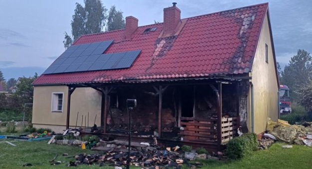 Pożar domu jednorodzinnego w Ząbkowicach Śląskich
