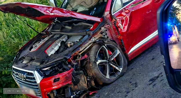 Zderzenie audi i opla za Bobolicami