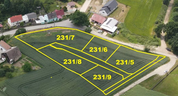 5 działek pod zabudowę jednorodzinną w Sieroszowie na sprzedaż