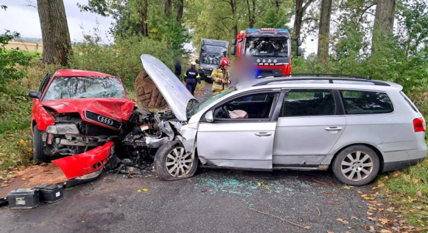 Zderzenie volkswagena i audi 