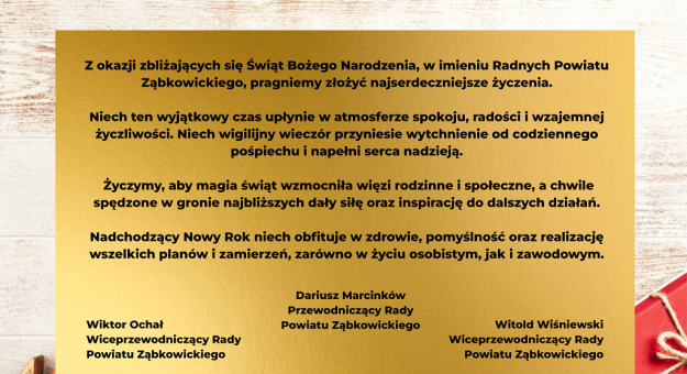 Życzenia składają Radni Powiatu Ząbkowickiego