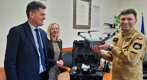 Przekazanie, działającego na podczerwień, drona najnowszej generacji na użytek KP PSP w Ząbkowicach Śląskich