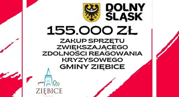 155 tys. zł dotacji dla Gminy Ziębice na wzmocnienie bezpieczeństwa