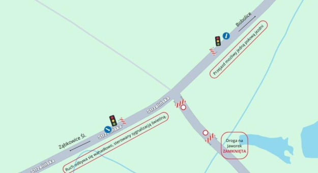 Czasowa zmiana organizacji ruchu na drodze powiatowej Ząbkowice Śląskie–Bobolice