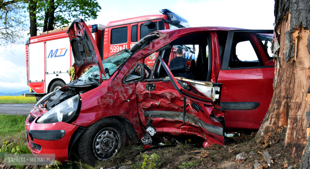 30-latek stracił panowanie nad autem i uderzył w drzewo