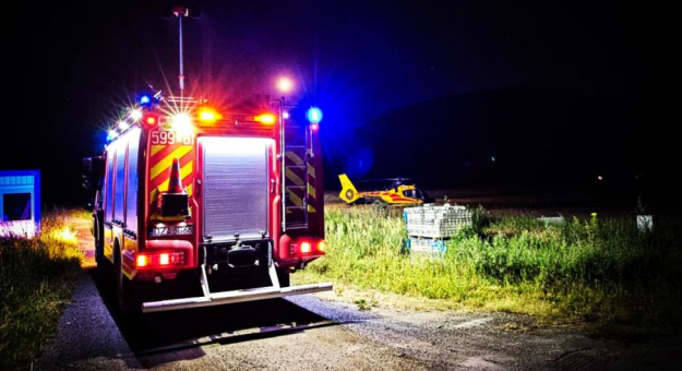 Na miejscu lądował śmigłowiec LPR, który drogą powietrzną przetransportował kierującego motorowerem do szpitala