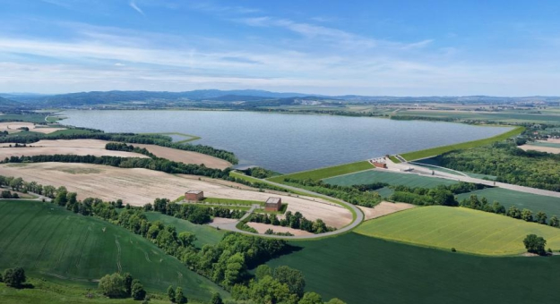 Wizualizacja planowanego zbiornika Kamieniec Ząbkowicki na Nysie Kłodzkiej. Inwestycja ma zwiększyć ochronę przeciwpowodziową regionu
