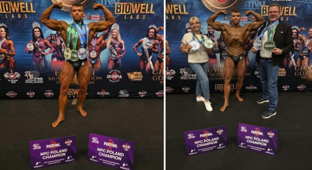Bartosz Józwiszyn z kolejnymi medalami w kulturystyce. Cztery razy na podium w dwa dni